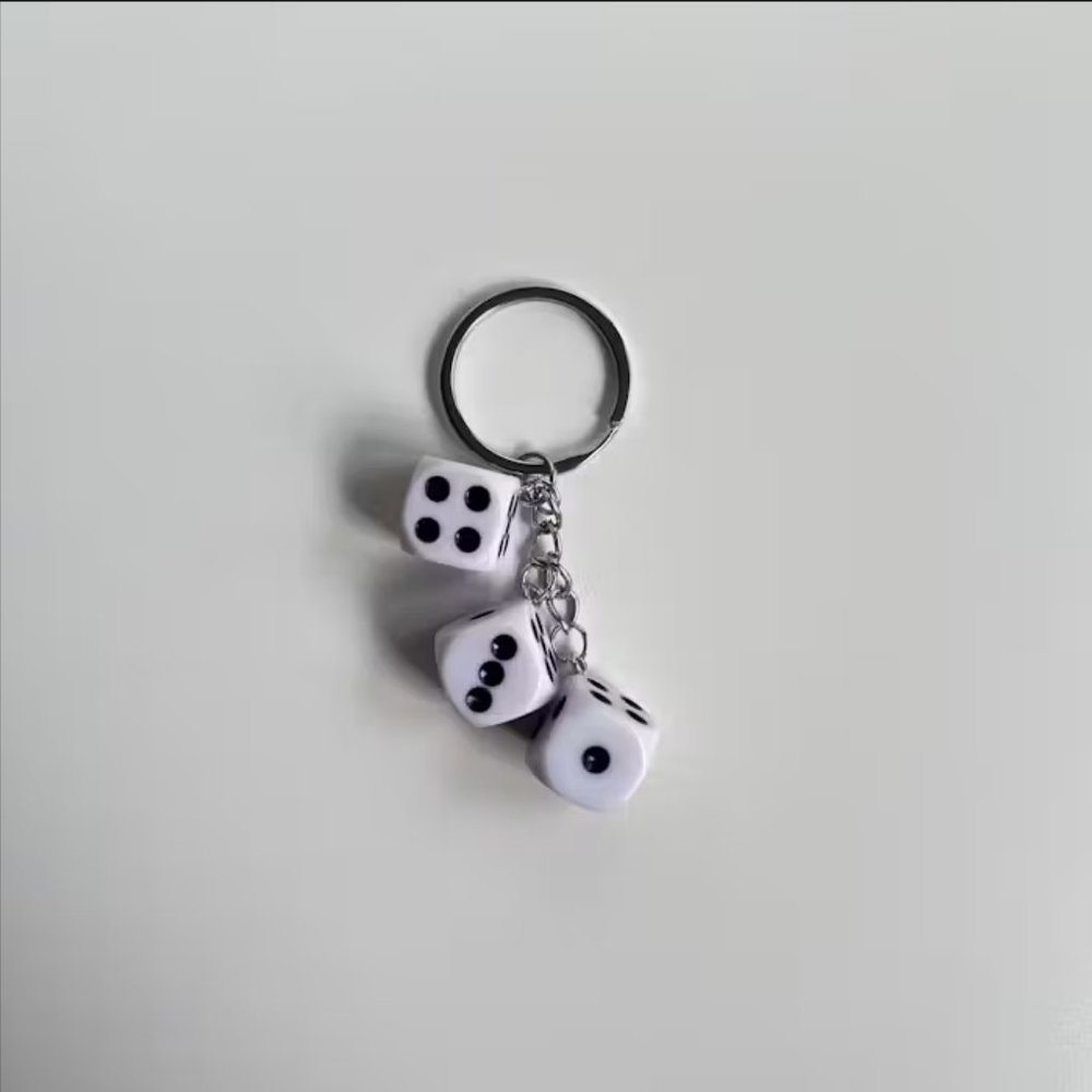 y2k 2000s dice keyring for keychain